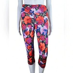 Lulroe Small Floral Spandex Sport Running Capris Leggings